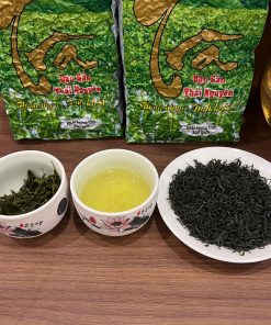 Cận chất trà móc câu, bã trà và trà khô thành phẩm