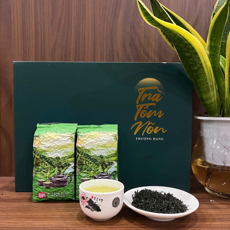 Trà nõn tôm đặc sản Thái Nguyên, trà xanh truyền thống, đóng gói đẹp làm quà tặng